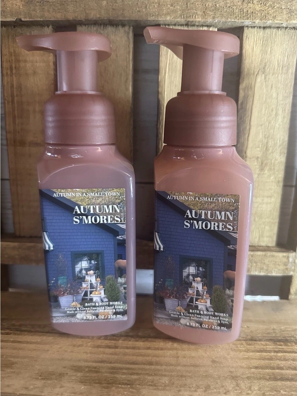 Bath & Body Works AUTUMN S'MORES Set Of 2 Gentle Foaming Hand Soap 8.75oz Fall